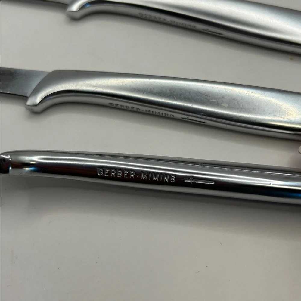 Gerber Silver Knife Set with Red Lining